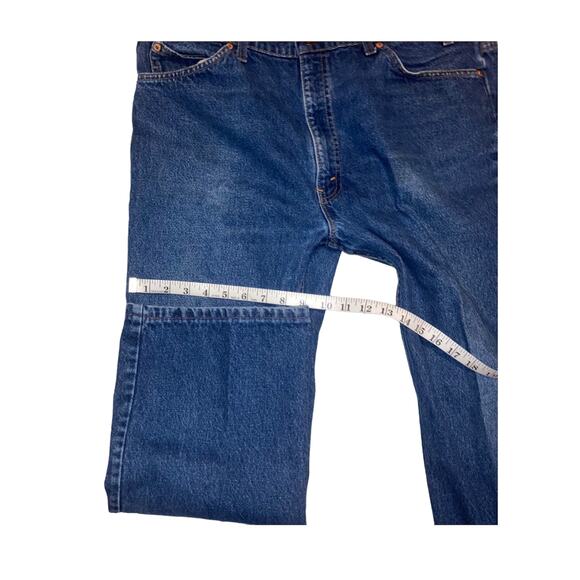 Vintage 90s Orange Tab Levi’s Dark Wash Bootcut 517 Jeans 40x34 - Picture 12 of 15